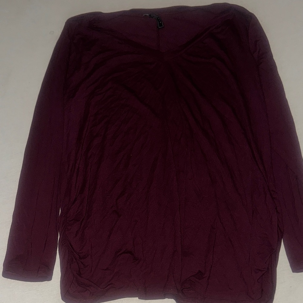 Womens Size 1X Elegant Burgundy Women's Top